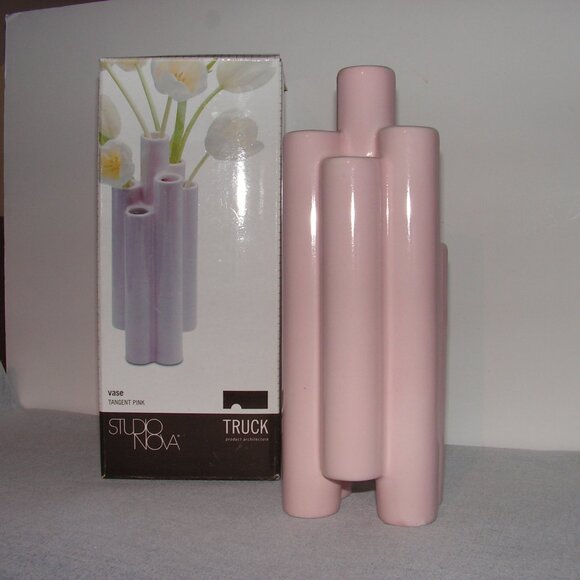 Mikasa Truck Tangent Vase Pink Ceramic - Picture 7 of 11